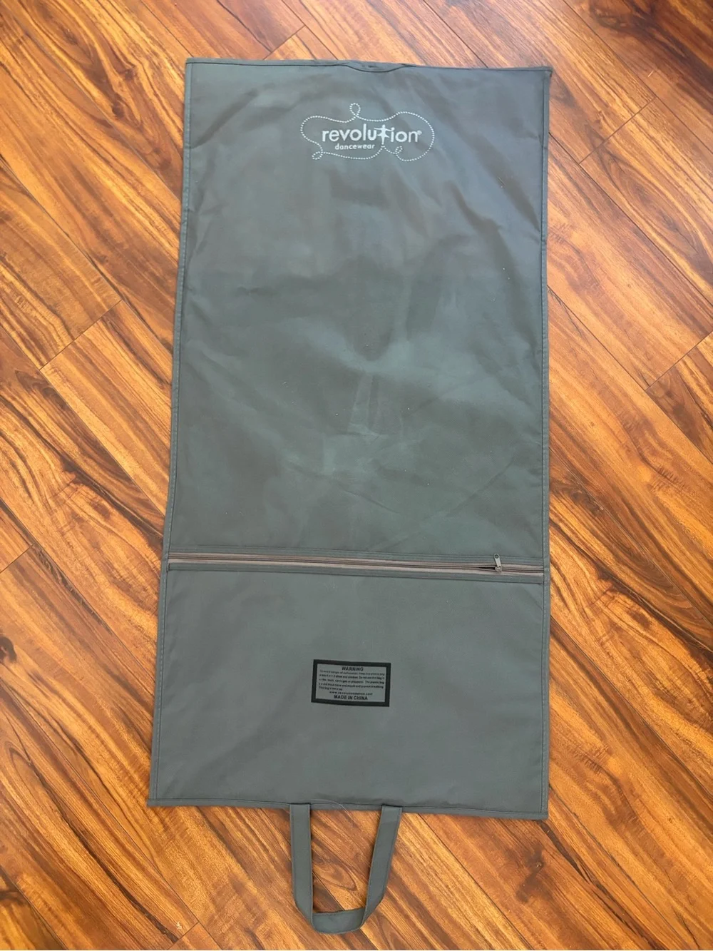 Lot Of 4 Grey Garment Bags with Clear ID Pockets and zipper in back for storage